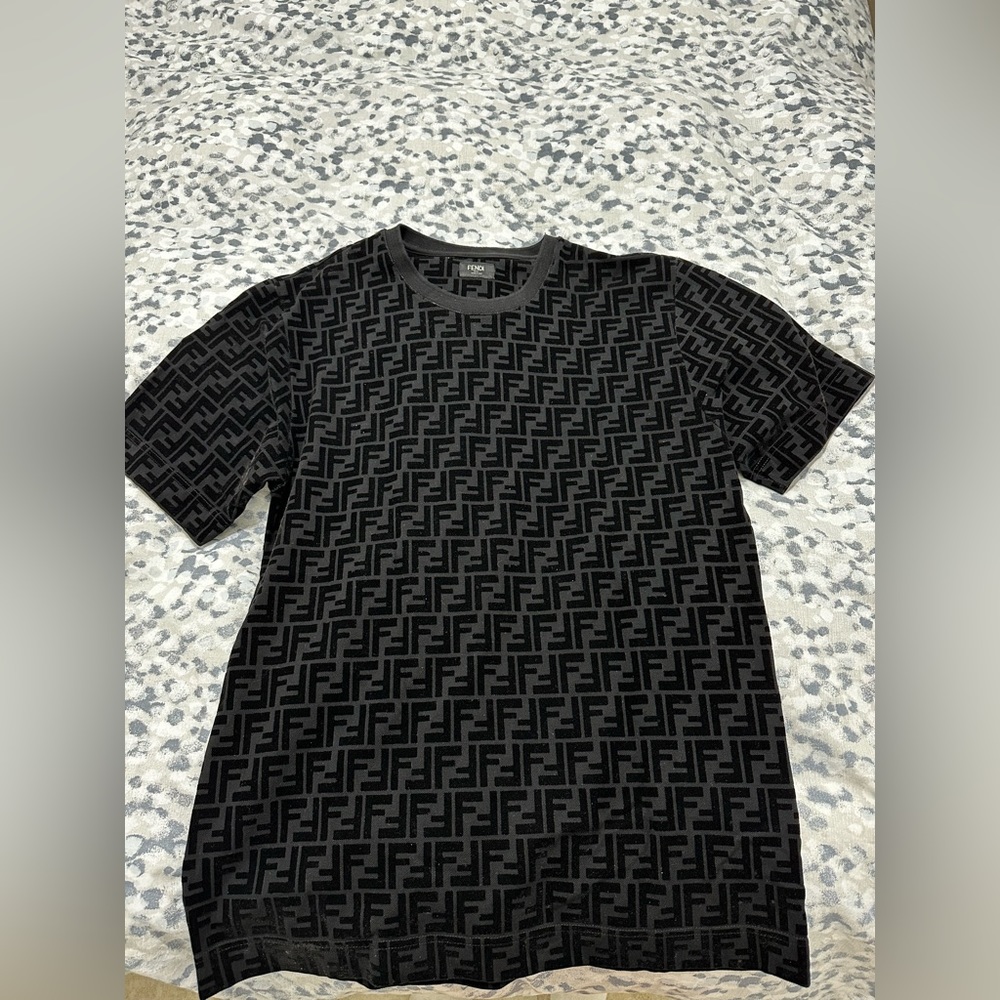 FF printed Cotton Pique Black